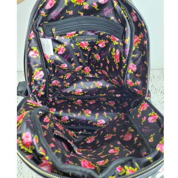 Betsey Johnson Oversized Panda Floral Backpack  & Phone Pouch NEW w/ Tags - Picture 6 of 13